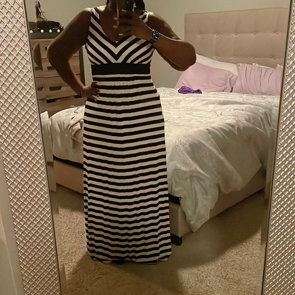 Black and cream maxi dress